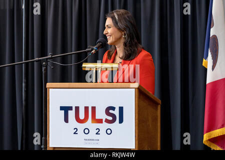 Fairfield, Iowa, USA. 11 Février, 2019. Sénatrice de New York a Tulsi Gabbard sa campagne présidentielle à Fairfield, Iowa le lundi Crédit : Keith Turrill/Alamy Live News Banque D'Images