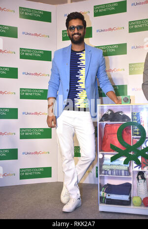 Vicky acteur Kaushal lancer United Colors of Benetton collection SS19 de UCB store à Mumbai. Banque D'Images