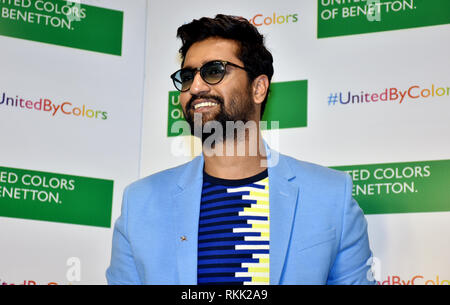 Vicky acteur Kaushal lancer United Colors of Benetton collection SS19 de UCB store à Mumbai. Banque D'Images