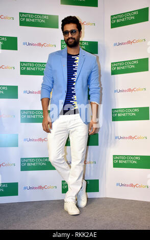 Vicky acteur Kaushal lancer United Colors of Benetton collection SS19 de UCB store à Mumbai. Banque D'Images