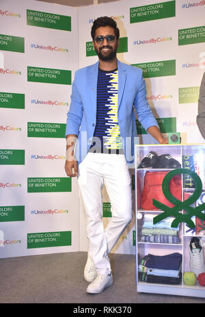 Mumbai, Inde. Feb 11, 2019. Vicky acteur Kaushal lancer United Colors of Benetton collection SS19 de UCB store à Mumbai. Credit : Azhar Khan SOPA/Images/ZUMA/Alamy Fil Live News Banque D'Images