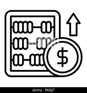 L'icône d'Abacus, Vector Illustration, Finances Contours Banque D'Images