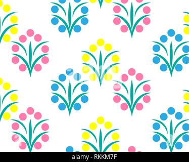 Ensemble de plantes vertes avec des baies de couleur sur fond blanc Illustration de Vecteur