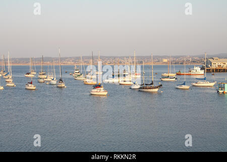 Voir des bateaux de plaisance à Monterey, Californie, USA, de Sœur City Park. Banque D'Images