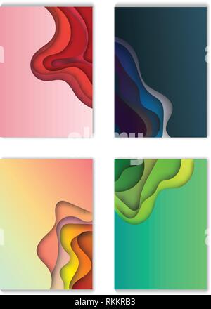 A4 abstract color 3d illustration art set Illustration de Vecteur