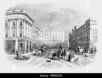 Dans les années 1825-1840 le centre de Newcastle-upon-Tyne, en Angleterre a été reconstruit. C'était surtout le travail de trois hommes, John Dobson, un architecte, Richard Grainger, un constructeur et John Clayton le greffier de la ville. Tous les trois ont rues nommées d'après eux. Gray Street traverse le sud de Gray's Monument ; et suit la route de l'Lorke ou Lort brûler, qui autrefois se jette dans la Tyne mais est maintenant sous terre. Il a été nommé d'après le comte Grey, premier ministre britannique de 1830 à 1834. Banque D'Images