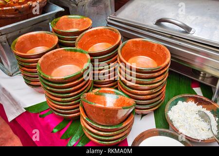 La nourriture mexicaine dans un restaurant branché de Coyoacan Banque D'Images