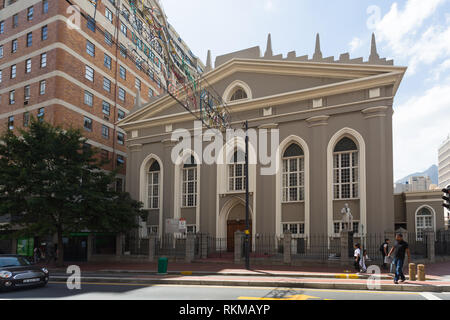 Entrée principale de l'église Groote Kerk sur Adderley Street, Cape Town, Afrique du Sud Banque D'Images