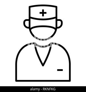 L'icône d'illustration vectorielle, chirurgien, soins de contours Banque D'Images