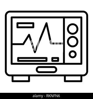 Icône de l'électrocardiographie, Vector Illustration, soins de contours Banque D'Images