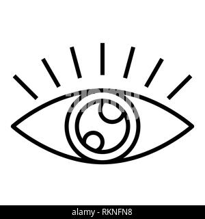 Icône de l'oeil, illustration vectorielle, les soins de contours Banque D'Images