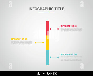 L'infographie timeline vertical avec 3 ou trois étapes titre d'option - vector illustration Banque D'Images