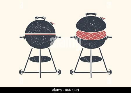 Barbecue, grill. Poster un barbecue, barbecue, grill tools Illustration de Vecteur