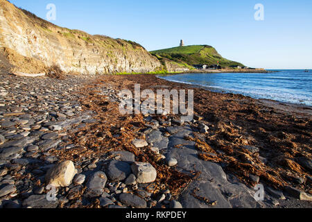 Avec la baie de Kimmeridge Tour Clavell au-delà côte Jurrasic Dorset England UK Banque D'Images