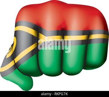 Drapeau Vanuatu et part sur fond blanc. Vector illustration Illustration de Vecteur