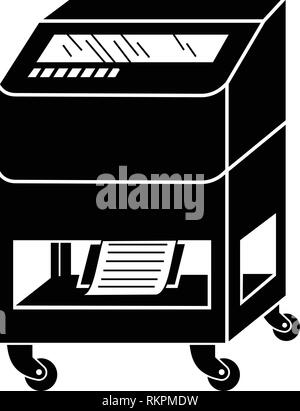 L'icône de l'imprimante de bureau à roues, le style simple Illustration de Vecteur