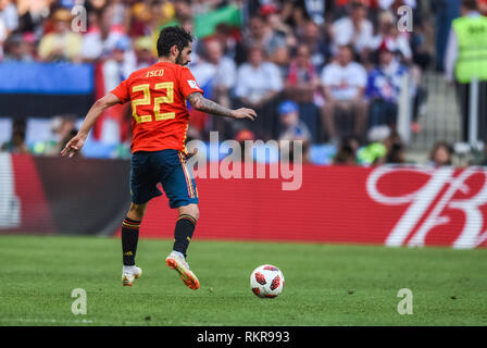 Moscou, Russie - 1 juillet 2018. Le milieu de terrain de l'équipe d'Espagne de football Coupe du Monde de la FIFA, au cours de la CITP 2018 ronde de 16 match l'Espagne contre la Russie. Banque D'Images