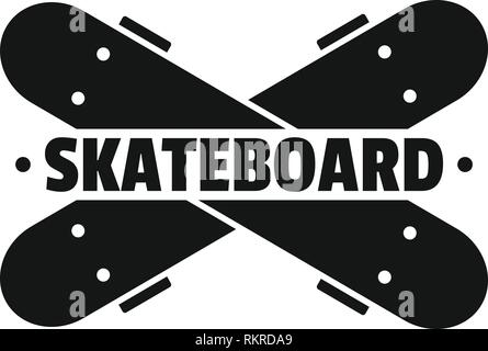 Logo skateboard croisés. Simple illustration de traversée skateboard logo vector pour la conception web isolé sur fond blanc Illustration de Vecteur