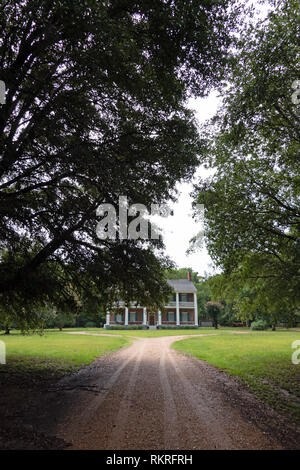 Springfield Plantation avec un manoir situé près de Fayette dans le comté de Jefferson, Mississippi, États-Unis d'Amérique. Vieux bâtiment dans la US National Banque D'Images