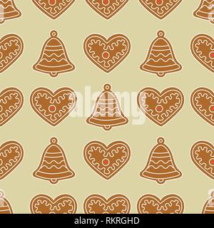 Modèle transparent avec des coeurs et cloches d'épices. Maison de l'arrière-plan. Pour la conception d'affiches, bannières, du textile, de l'imprimer. Illustration de Vecteur