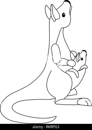 Vector cartoon animal clip art kangourou mignon Illustration de Vecteur