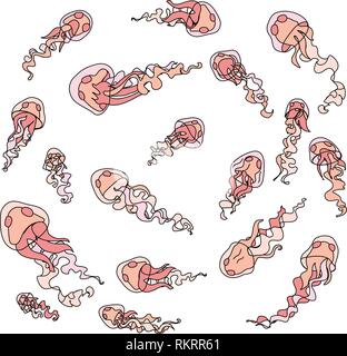 Vector cartoon animal clip art jeu de méduses Illustration de Vecteur