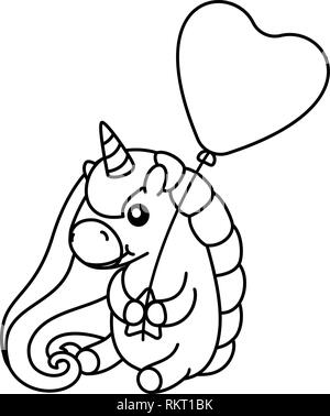 Vector mignon bébé licorne Kids Coloring Book page Illustration de Vecteur