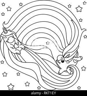 Vector Magic unicorn arc-en-ciel mignon télévision art Illustration de Vecteur