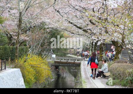KYOTO, JAPON - 16 avril : les touristes visiter Promenade du Philosophe le 16 avril 2012 à Kyoto, au Japon. Vieux Kyoto est un site du patrimoine mondial de l'Unesco et a été visite Banque D'Images