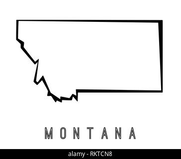 Montana map contours - forme d'État des États-Unis forte style géométriques polygonales vecteur. Illustration de Vecteur