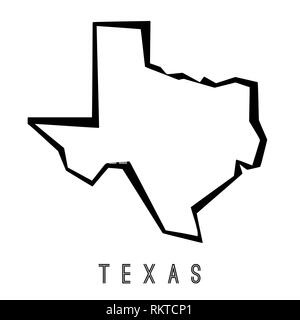 Texas Site Outline - forme d'État des États-Unis style géométriques polygonales sharp vecteur. Illustration de Vecteur