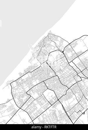 La carte de la ville de vecteur en noir et blanc de la Haye Illustration de Vecteur