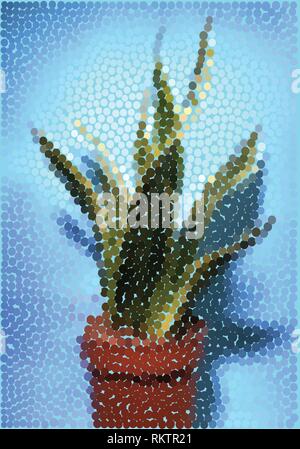 Sansevieria, SNAKE PLANT, en points vector illustration Illustration de Vecteur