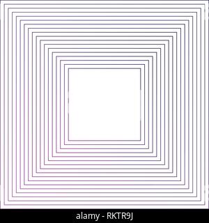 Des carrés concentriques concentriques ,motif géométrique abstraite. Radial, square texture linéaire. L'espace dans le centre pour votre texte Illustration de Vecteur