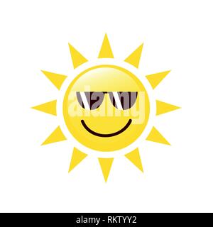 Lunettes de soleil d'été avec la face et sourire heureux vector illustration Illustration de Vecteur