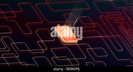 Thème de vérification biométrique , Info bannière graphique arrière-plan. Banque D'Images