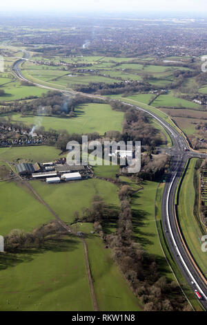 Vue aérienne de l'A555 de l'aéroport de Manchester Relief Road Banque D'Images