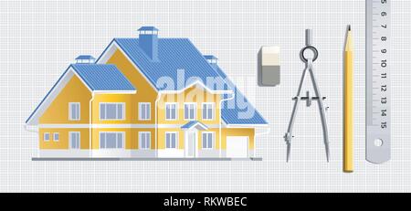 La conception d'une maison Illustration de Vecteur