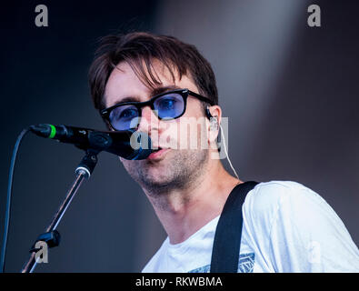 Justin Young, de l'exécution de vaccins live au Festival Latitude 2018. Banque D'Images