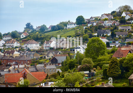 La vue sur le village de pêcheurs de bière qui fait face à la baie de Lyme sur la côte jurassique est du Devon. L'Angleterre Banque D'Images