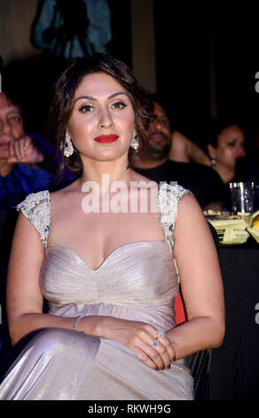 Mumbai, Inde. Feb 11, 2019. Fadnis Manjari actrice Puissance Brands-Bollywood participe du journaliste Film Award (2019) BFJA à hotel Novotel Juhu à Mumbai. Credit : Azhar Khan SOPA/Images/ZUMA/Alamy Fil Live News Banque D'Images