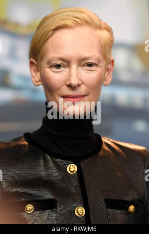 Berlin, Allemagne. 12 Février, 2019. Tilda Swinton au cours de la 'Le Souvenir' conférence de presse à la 69e Festival International du Film de Berlin/Berlinale 2019 à l'hôtel Grand Hyatt le 12 février 2019 à Berlin, Allemagne. Credit : Geisler-Fotopress GmbH/Alamy Live News Banque D'Images