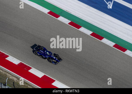 Austin, Texas, États-Unis. 12 Février, 2019. RC ENERSON (23) des États-Unis passe par les tours au cours de la pratique pour l'IndyCar ressorts sur le circuit des Amériques à Austin, Texas. (Crédit Image : © Walter G Arce Sr Asp Inc/ASP) Banque D'Images