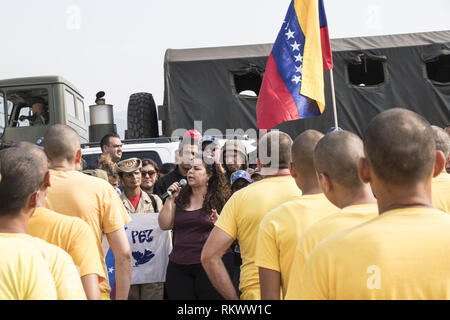 Caracas, Venezuela. 12 Février, 2019. Iris Varela, Ministre des Services correctionnels Crédit : Elyxandro Cegarra/ZUMA/Alamy Fil Live News Banque D'Images