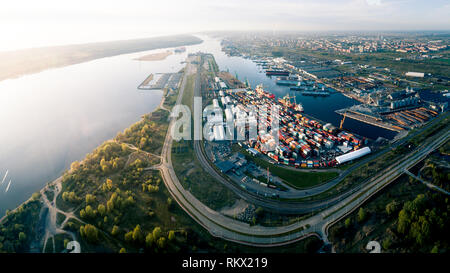 Panorama de l'antenne de port de Klaipeda, Lituanie Banque D'Images