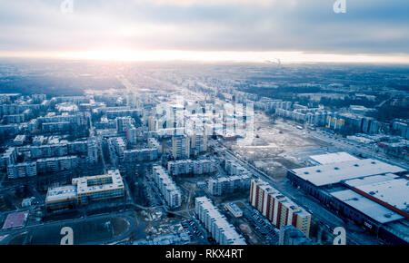 Ville urbain Panorama aérien, Siauliai, Lituanie Banque D'Images