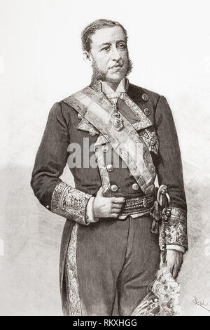 Cristobal Colon de la Cerda y Gante, XIII, duc de Veragua, 1837 - 1910. Homme politique espagnol, ministre du Développement et ministre de la Marine. De la Ilustracion Espanola y Americana, publié en 1892. Banque D'Images