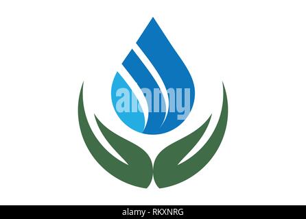 icône du logo water and leaves Illustration de Vecteur