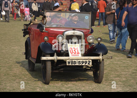 1934 Austin voiture avec 7 hp et 4 cylindres, WBB 5992 Inde. Banque D'Images
