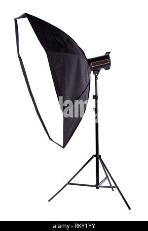 Studio light sur support isolé sur fond blanc. Banque D'Images